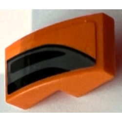 Slope, Curved 2 x 1 x 2/3 with Black Curved Line and Dark Bluish Gray Air Vent Pattern Model Right Side (Sticker) - Set 75880 Slope, Curved 2 x 1 x 2/3 with Black Curved Line and Dark Bluish Gray Air Vent Pattern Model Right Side (Sticker) - Set 75880