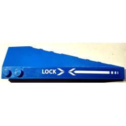 Wedge 10 x 3 Left with White 'LOCK' and Arrows Pattern (Sticker) - Set 70668