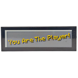 Tile 2 x 6 with Pixelated Bright Light Orange 'You Are The Player!' on Dark Bluish Gray Background Pattern (Sticker) - Set 21265