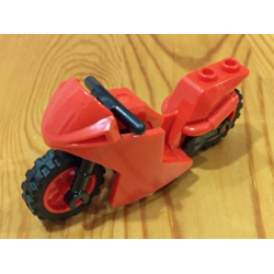 Motorcycle Sport Bike with Black Frame, Red Wheels and Black Handlebars Motorcycle Sport Bike with Black Frame, Red Wheels and Black Handlebars