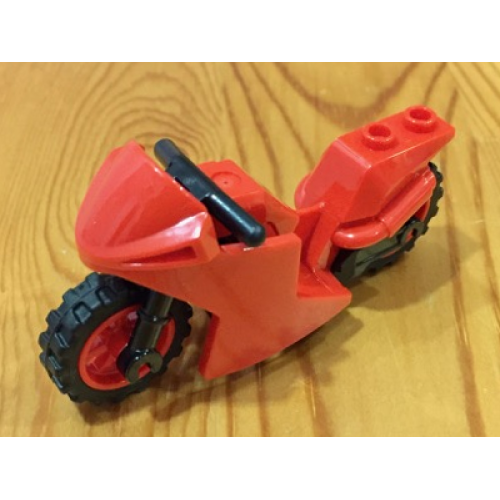 Деталь LEGO 18895c03 Motorcycle Sport Bike with Black Frame, Red Wheels and Black Handlebars