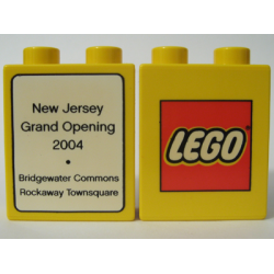 Duplo, Brick 1 x 2 x 2 with The LEGO Store New Jersey, Bridgewater Commons Rockaway Townsquare 2004 Pattern Duplo, Brick 1 x 2 x 2 with The LEGO Store New Jersey, Bridgewater Commons Rockaway Townsquare 2004 Pattern