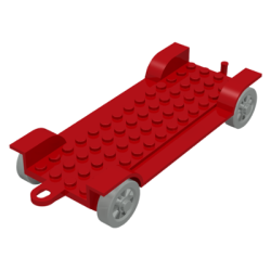 Fabuland Car Chassis 6 x 14 with Hitch - Red Fabuland Car Chassis 6 x 14 with Hitch - Red