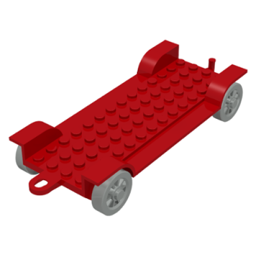 Деталь LEGO fabaa1 Fabuland Car Chassis 6 x 14 with Hitch - Red