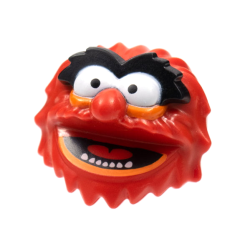 Minifigure, Head, Modified Muppet Animal with Black Eyebrows, Orange Eyelids and Lip Pattern