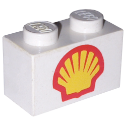 Brick 1 x 2 with Large Shell Logo Pattern (Undetermined Type) Brick 1 x 2 with Large Shell Logo Pattern (Undetermined Type)