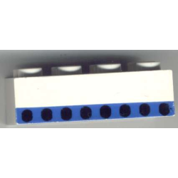 Brick 2 x 4 with Plane Windows 8 in Thin Blue Stripe Pattern