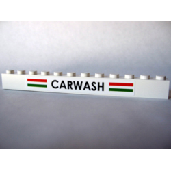 Brick 1 x 12 with 'CARWASH' Pattern (Sticker) - Set 10184 Brick 1 x 12 with 'CARWASH' Pattern (Sticker) - Set 10184
