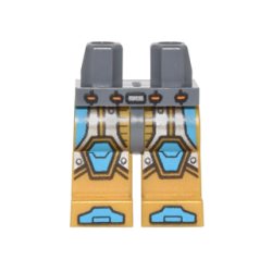 Hips and Pearl Gold Legs with Dark Azure and Silver Circuitry, Knee Pads and Boots Pattern Hips and Pearl Gold Legs with Dark Azure and Silver Circuitry, Knee Pads and Boots Pattern