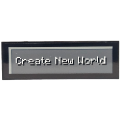 Tile 2 x 6 with Pixelated White 'Create New World' on Dark Bluish Gray Background Pattern (Sticker) - Set 21265