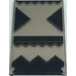 Glass for Window 1 x 4 x 6 with Black Triangles and Geometric Designs with Gray Lines Pattern