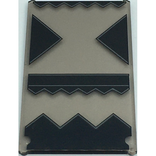 Деталь LEGO 57895pb094 Glass for Window 1 x 4 x 6 with Black Triangles and Geometric Designs with Gray Lines Pattern