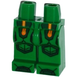 Hips and Legs with Orange and Gold Circuitry and Dark Green Armor, Knee Pads and Boots Pattern Hips and Legs with Orange and Gold Circuitry and Dark Green Armor, Knee Pads and Boots Pattern