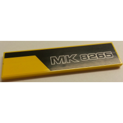 Stickered Assembly 8 x 2 with Black Line and 'MK 8265' Pattern Model Left Side (Sticker) - Set 8265 - 2 Tile 1 x 8 Stickered Assembly 8 x 2 with Black Line and 'MK 8265' Pattern Model Left Side (Sticker) - Set 8265 - 2 Tile 1 x 8