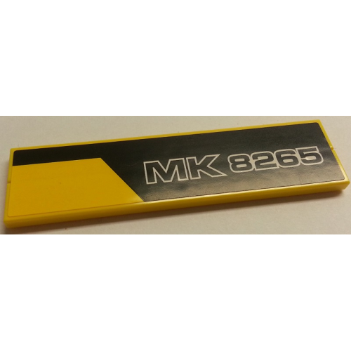 Деталь LEGO BA131pb01L Stickered Assembly 8 x 2 with Black Line and 'MK 8265' Pattern Model Left Side (Sticker) - Set 8265 - 2 Tile 1 x 8