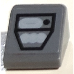 Slope 30 1 x 1 x 2/3 with Black Outline Around Gray Controls Pattern (Sticker) - Set 6210
