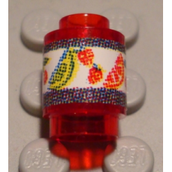 Brick, Round 1 x 1 with Cherries, Lemons, Strawberries and Oranges Label Pattern (Sticker) - Set 3123