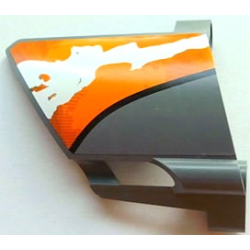 Technic, Panel Fairing #23 Large Short, Small Hole, Side B with Orange and White Splatter Pattern 1 (Sticker) - Set 8297