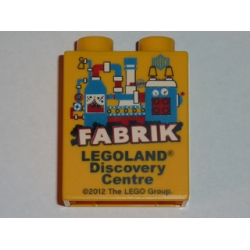 Duplo, Brick 1 x 2 x 2 with LEGOLAND Discovery Centre Fabrik 2012 Pattern 1