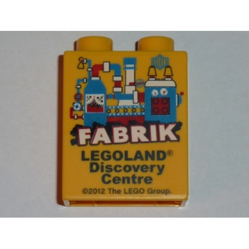 Деталь LEGO 4066pb421 Duplo, Brick 1 x 2 x 2 with LEGOLAND Discovery Centre Fabrik 2012 Pattern 1