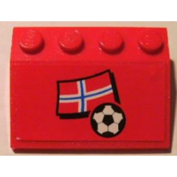 Slope 33 3 x 4 with Flag of Norway and Soccer Ball on Red Background Pattern (Sticker) - Set 3407 Slope 33 3 x 4 with Flag of Norway and Soccer Ball on Red Background Pattern (Sticker) - Set 3407