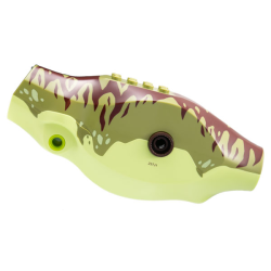 Dinosaur Body Tyrannosaurus rex with Olive Green Top with Dark Red Stripes Pattern