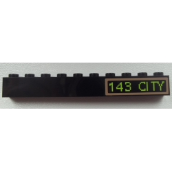 Brick 1 x 10 with '143 CITY' Pattern (Sticker) - Set 60026 Brick 1 x 10 with '143 CITY' Pattern (Sticker) - Set 60026