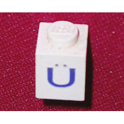 Brick 1 x 1 with Blue Capital Letter U with Diaeresis (Ü) Pattern Brick 1 x 1 with Blue Capital Letter U with Diaeresis (Ü) Pattern