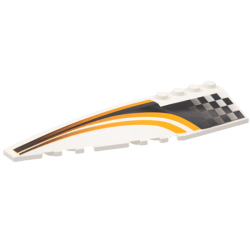 Wedge 12 x 3 Left with Faded Black Checkered Panel and Curved Orange Stripes Pattern