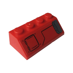 Slope 45 2 x 4 with Red Hatch and Gray Vents Pattern Model Right Side (Sticker) - Set 76150 Slope 45 2 x 4 with Red Hatch and Gray Vents Pattern Model Right Side (Sticker) - Set 76150