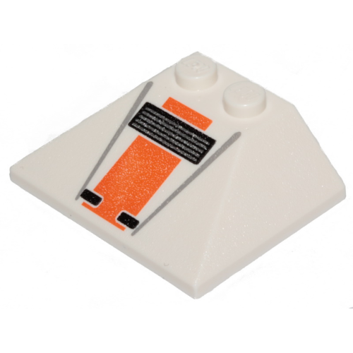 Деталь LEGO 4861pb008 Slope 45 3 x 4 Double / 33 with SW Snowspeeder Front with Vent Pattern