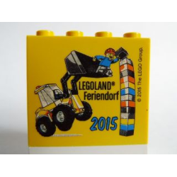 Brick 2 x 4 x 3 with Legoland Feriendorf 2015 Excavator Pattern Brick 2 x 4 x 3 with Legoland Feriendorf 2015 Excavator Pattern