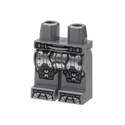 Hips and Legs with Silver Armor Plates and Toes, Dark Bluish Gray Trim Pattern Hips and Legs with Silver Armor Plates and Toes, Dark Bluish Gray Trim Pattern