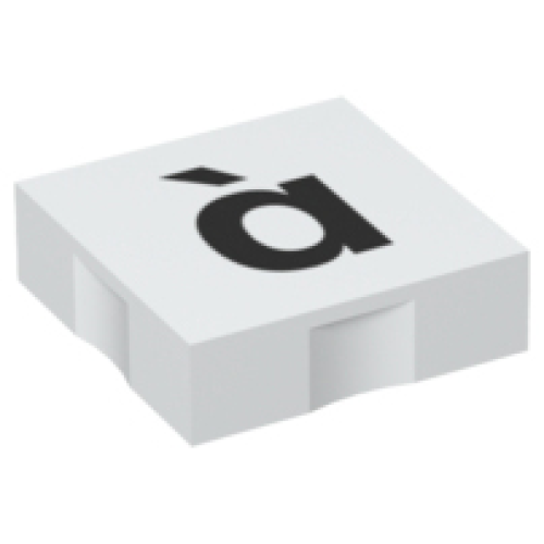 Деталь LEGO 6309pb077 Duplo, Tile 2 x 2 with Black Lowercase Letter a with Grave (à) Pattern