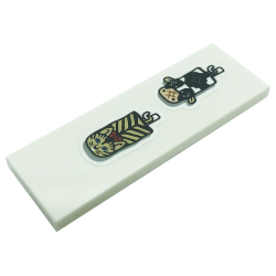 Tile 2 x 6 with Cat and Cow Oven Mitts on Hooks Pattern (Stickers) - Set 21328