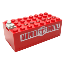 Electric 9V Battery Box Small with Airport Shuttle Pattern on Both Sides (Stickers) - Set 6399