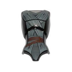 Large Figure Torso Female with SW Dark Bluish Gray Robe Pattern (Rey)