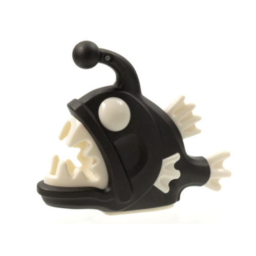 Деталь LEGO 67471pb02 Anglerfish with Molded White Eyes, Fins, and Teeth Pattern