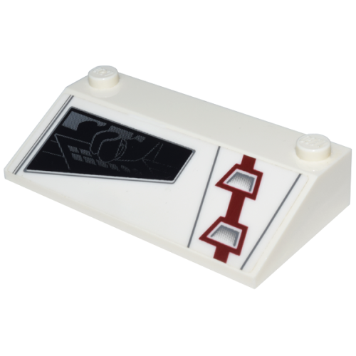 Деталь LEGO 58181pb06L Slope 33 3 x 6 without Inner Walls with ARC-170 Starfighter Pattern Model Left Side (Sticker) - Set 8088