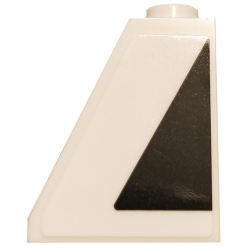 Slope 65 2 x 1 x 2 with Black Triangle on White Background Pattern Model Right Side (Sticker) - Set 75810