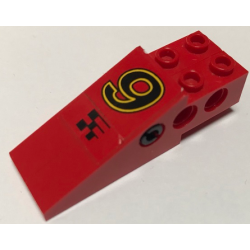 Stickered Assembly 6 x 2 x 1 2/3 with Black and Yellow Number 9 and Checkered Pattern (Stickers) - Set 8440 - 1 Technic, Pin with Friction Ridges with Center Slots, 2 Technic Slope 6 x 1 x 1 2/3 Stickered Assembly 6 x 2 x 1 2/3 with Black and Yellow Number 9 and Checkered Pattern (Stickers) - Set 8440 - 1 Technic, Pin with Friction Ridges with Center Slots, 2 Technic Slope 6 x 1 x 1 2/3