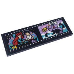 Tile 2 x 6 with Filmstrip / Roll with Ariel, Prince Eric and Ursula Minifigures Pattern (Sticker) - Set 43227