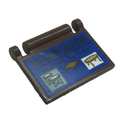 Minifigure, Utensil Book Cover with Black 'THE COFFEE TABLE BOOK OF COFFEE TABLES' and Tables on Blue Background Pattern (Sticker) - Set 21328 Minifigure, Utensil Book Cover with Black 'THE COFFEE TABLE BOOK OF COFFEE TABLES' and Tables on Blue Background Pattern (Sticker) - Set 21328