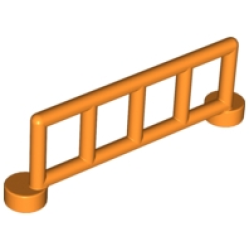 Duplo Fence 1 x 6 x 1 1/2 Railing with 5 Posts - Orange Duplo Fence 1 x 6 x 1 1/2 Railing with 5 Posts - Orange