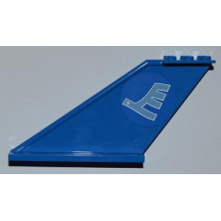 Tail 12 x 2 x 5 with Medium Blue Airline Bird Pattern on Both Sides (Stickers) - Set 3181 Tail 12 x 2 x 5 with Medium Blue Airline Bird Pattern on Both Sides (Stickers) - Set 3181