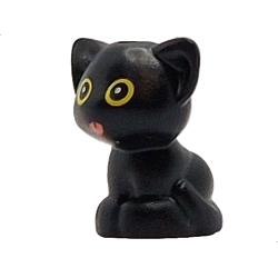 Cat, Friends Style, Baby Kitten, Sitting with Yellow Eyes and Coral Tongue Pattern (Pluto)