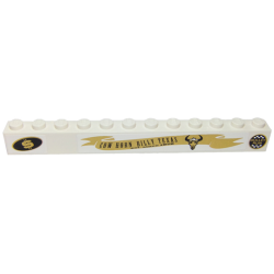 Brick 1 x 12 with 'BULLET RUN', Dollar Sign and 'COW HORN BILLY TEXAS' Pattern Model Left Side (Stickers) - Set 8147 Brick 1 x 12 with 'BULLET RUN', Dollar Sign and 'COW HORN BILLY TEXAS' Pattern Model Left Side (Stickers) - Set 8147