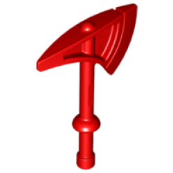 Duplo Utensil Axe / Tomahawk with Tapered Round Handle Top and Solid Handle Bottom - Red Duplo Utensil Axe / Tomahawk with Tapered Round Handle Top and Solid Handle Bottom - Red