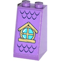 Slope 75 2 x 2 x 3 - Solid Studs with Roof Tiles and Wood Frame Circular Skylight Window Pattern (Sticker) - Set 41077 Slope 75 2 x 2 x 3 - Solid Studs with Roof Tiles and Wood Frame Circular Skylight Window Pattern (Sticker) - Set 41077