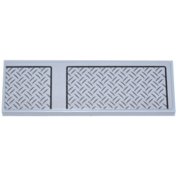 Tile 2 x 6 with Hatch Panels with Black Outlines and Dark Bluish Gray Tread Plates Pattern (Sticker) - Set 42146